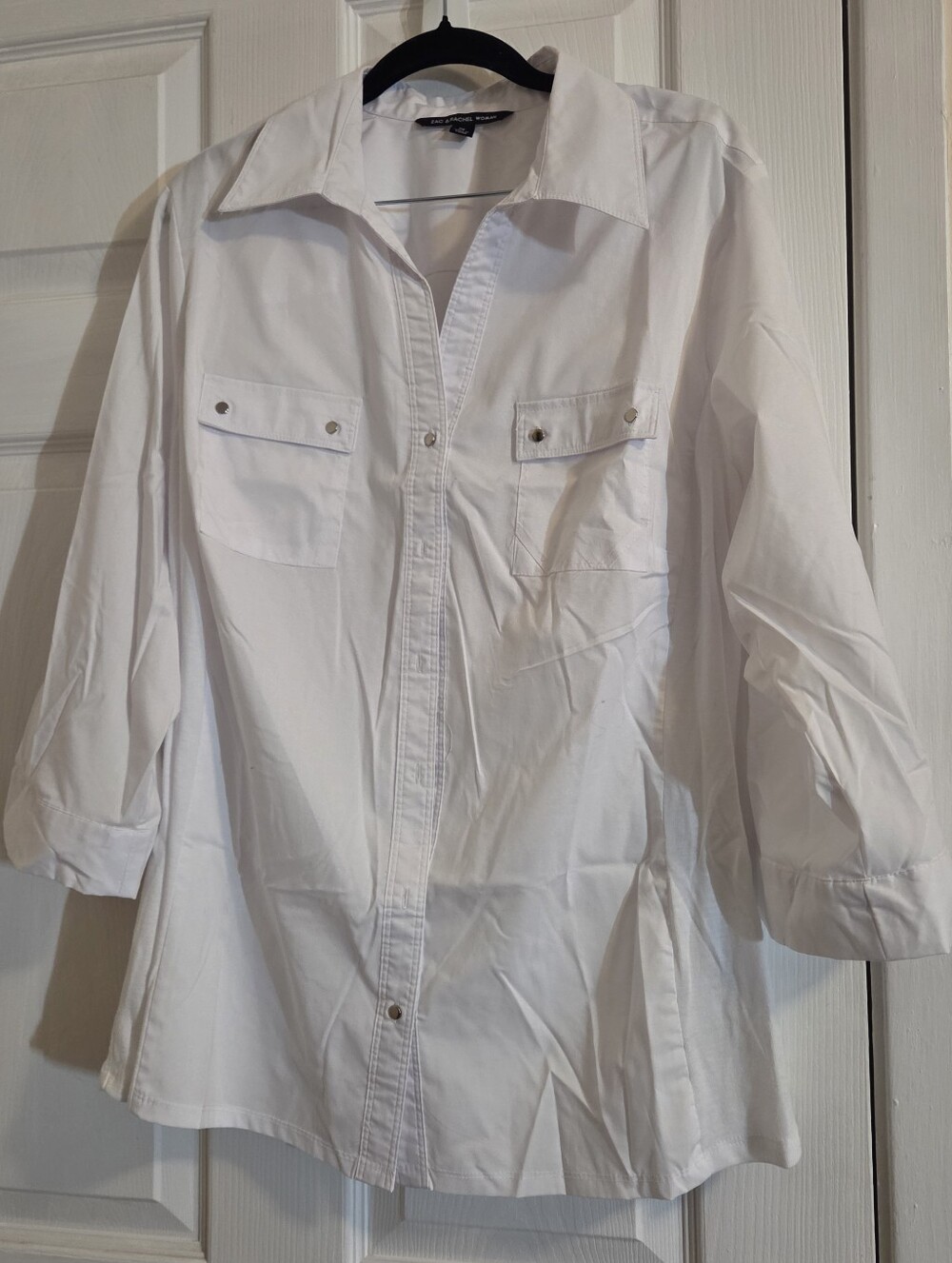 Zac & Rachel White Womens Button Shirt